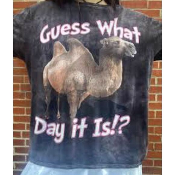 Guess What Day It Is Tye Dye CAMEL Huge Front Print T-shirt - Picture 1 of 5